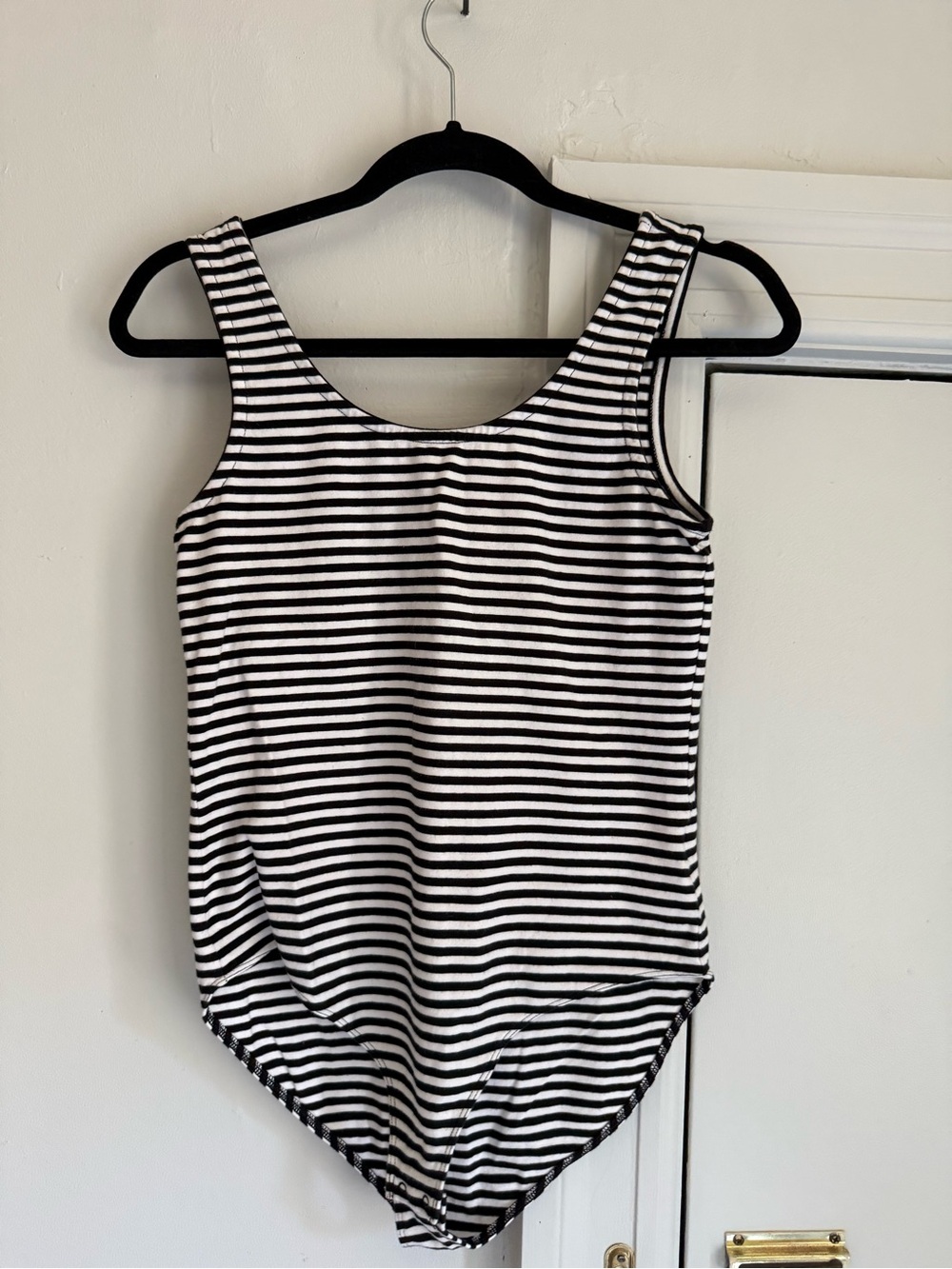 GAP Black and White Striped Women's Bodysuit
